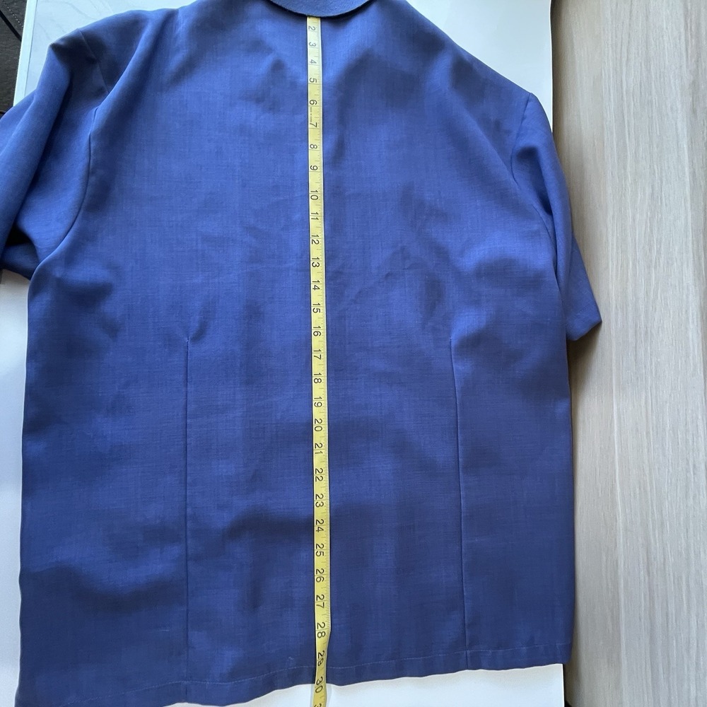 SilverSilk Short Sleeve Men's Size L Blue Textured Panels Button Up Summer Shirt - Picture 9 of 9